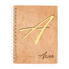 Деревянный подарочный блокнот с именем Асма — именной подарок жене, любимой, девушке, коллеге, маме